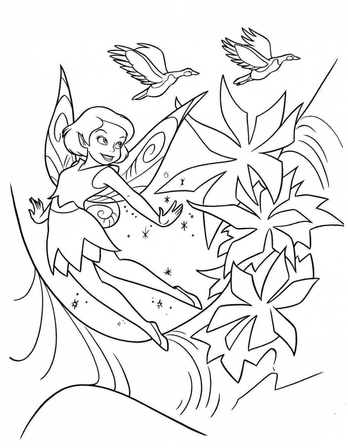 Playful flower fairy coloring book