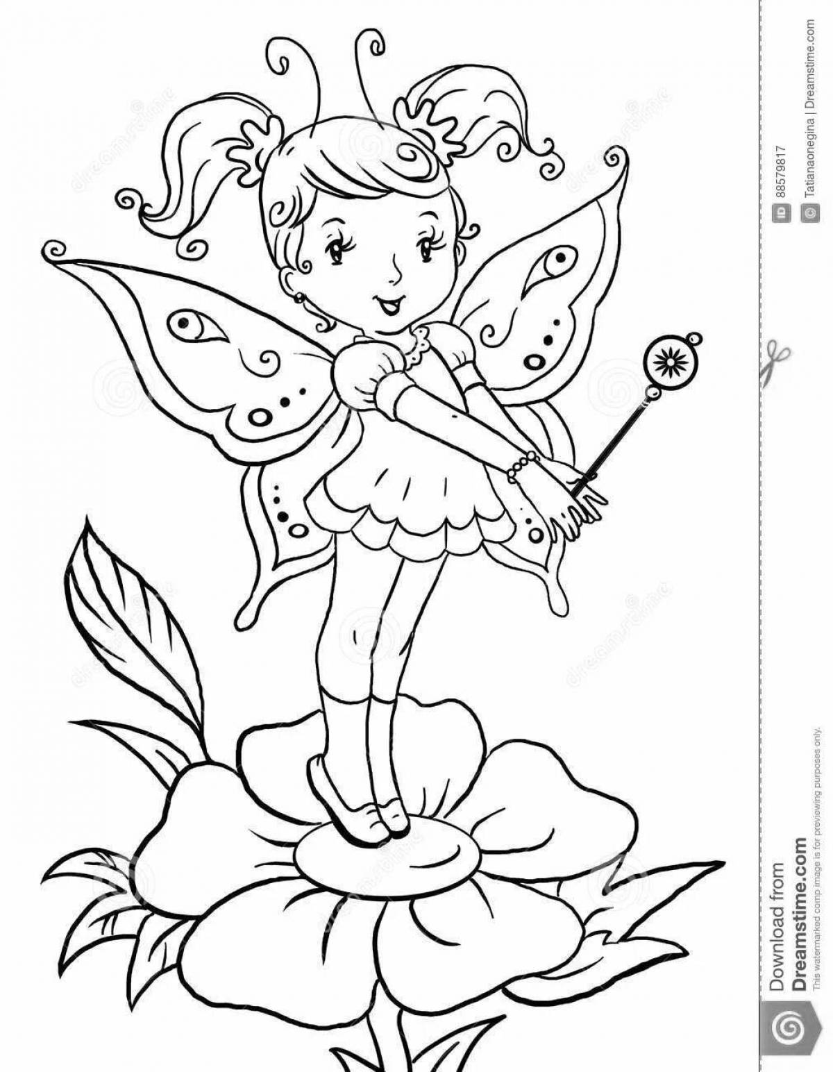 Dazzling flower fairy coloring book