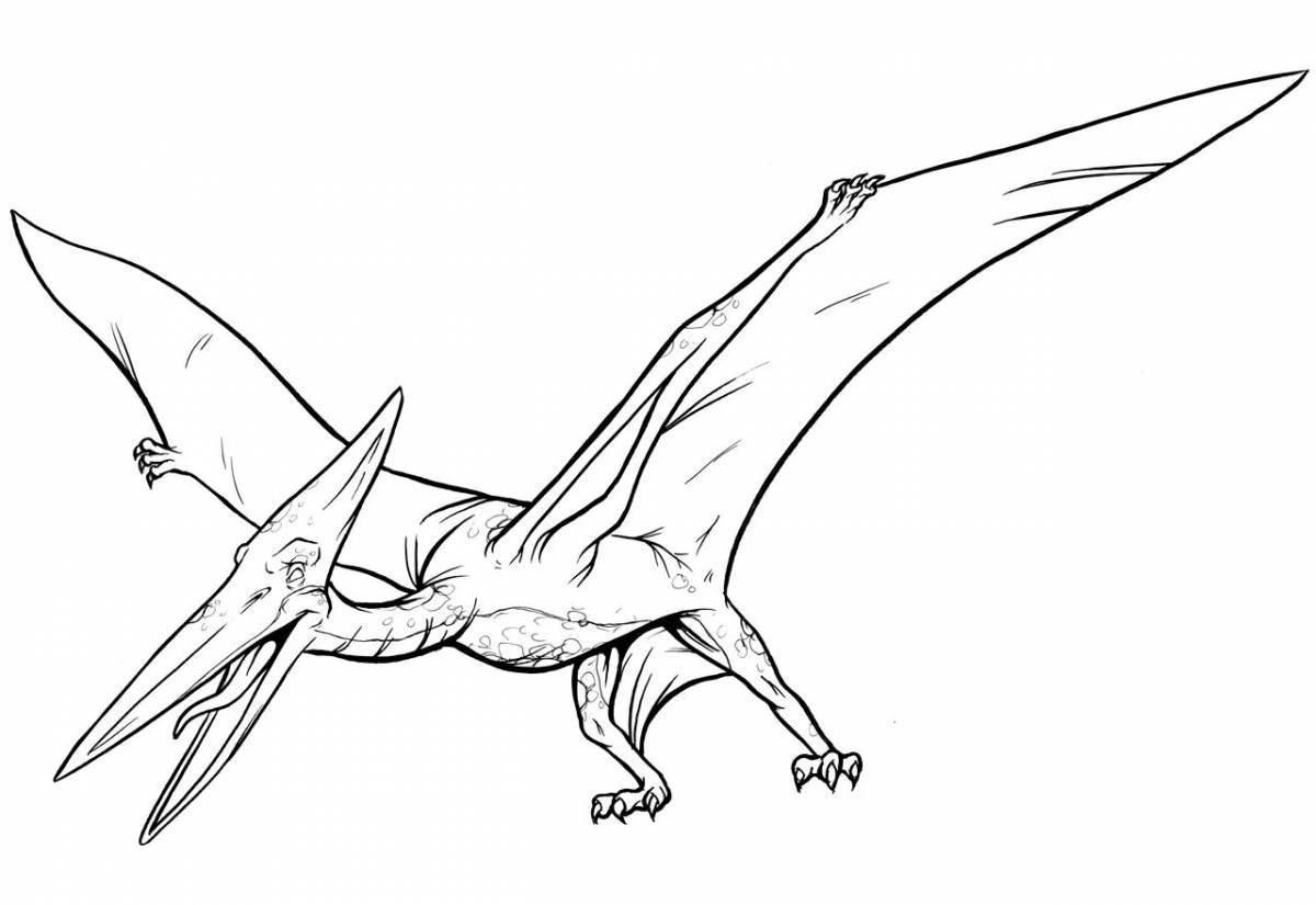 Bright pterodactyl coloring page