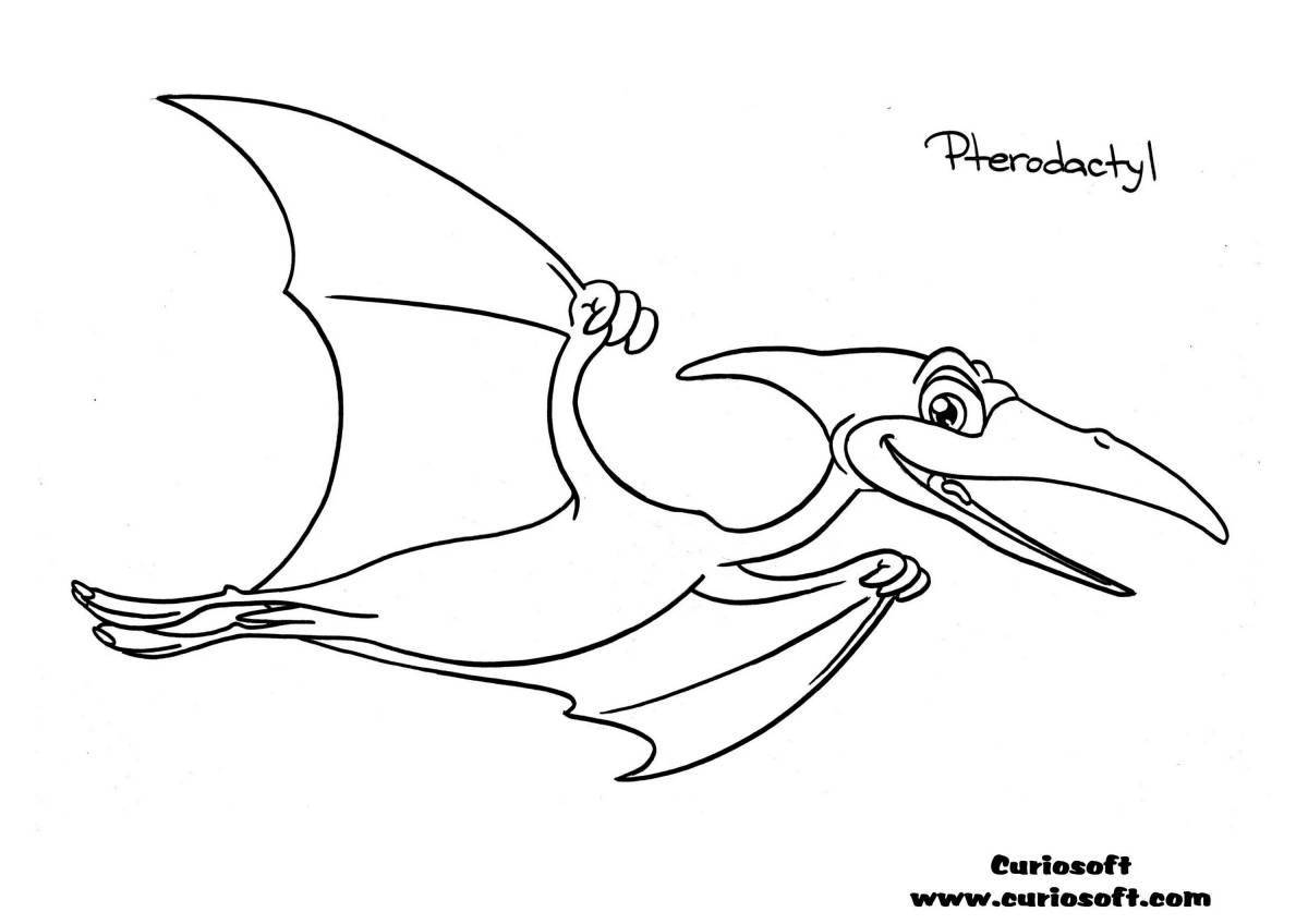 Majestic pterodactyl coloring page