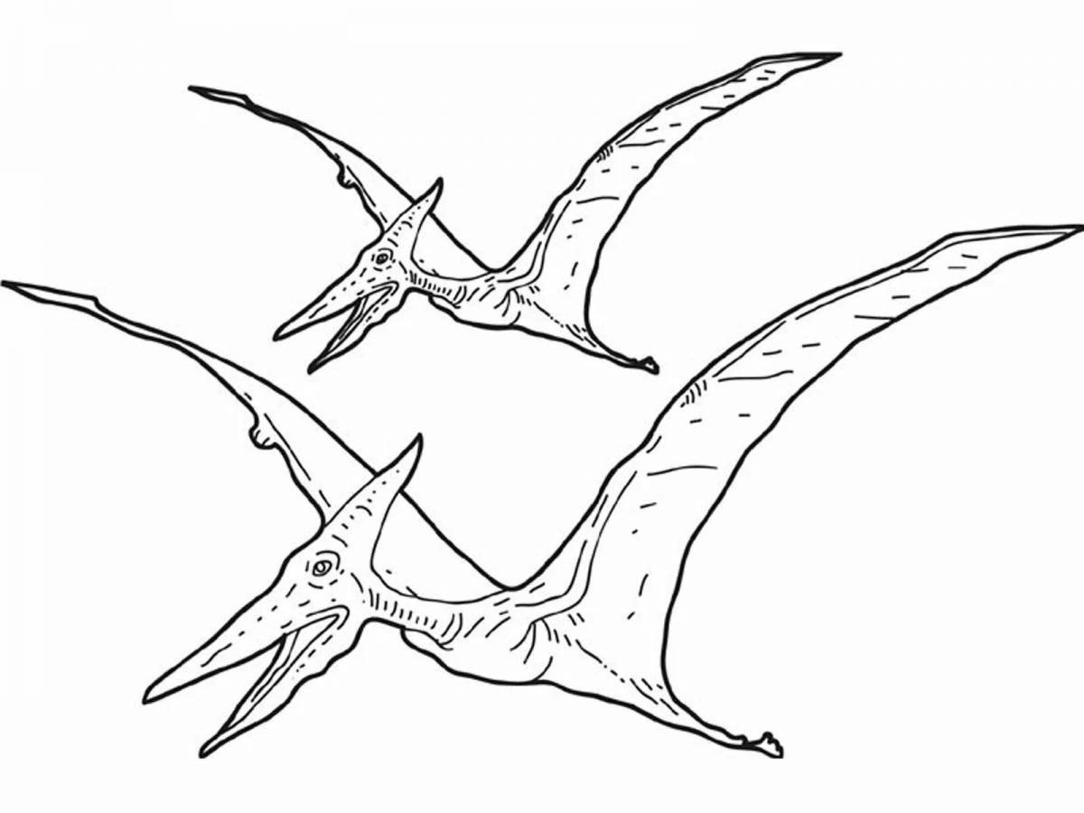 Exotic pterodactyl coloring book