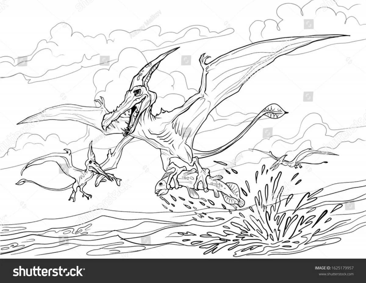Gorgeous Pterodactyl coloring page