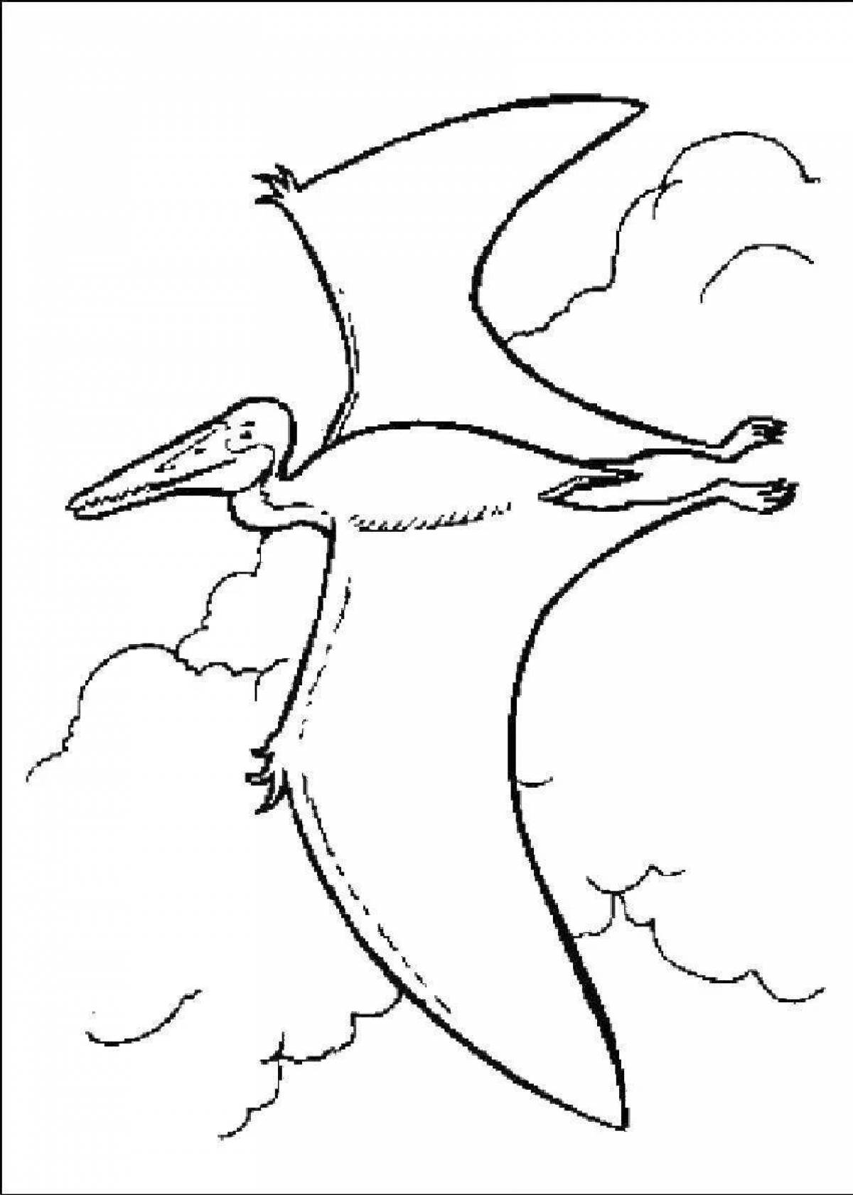 Coloring page magnificent pterodactyl
