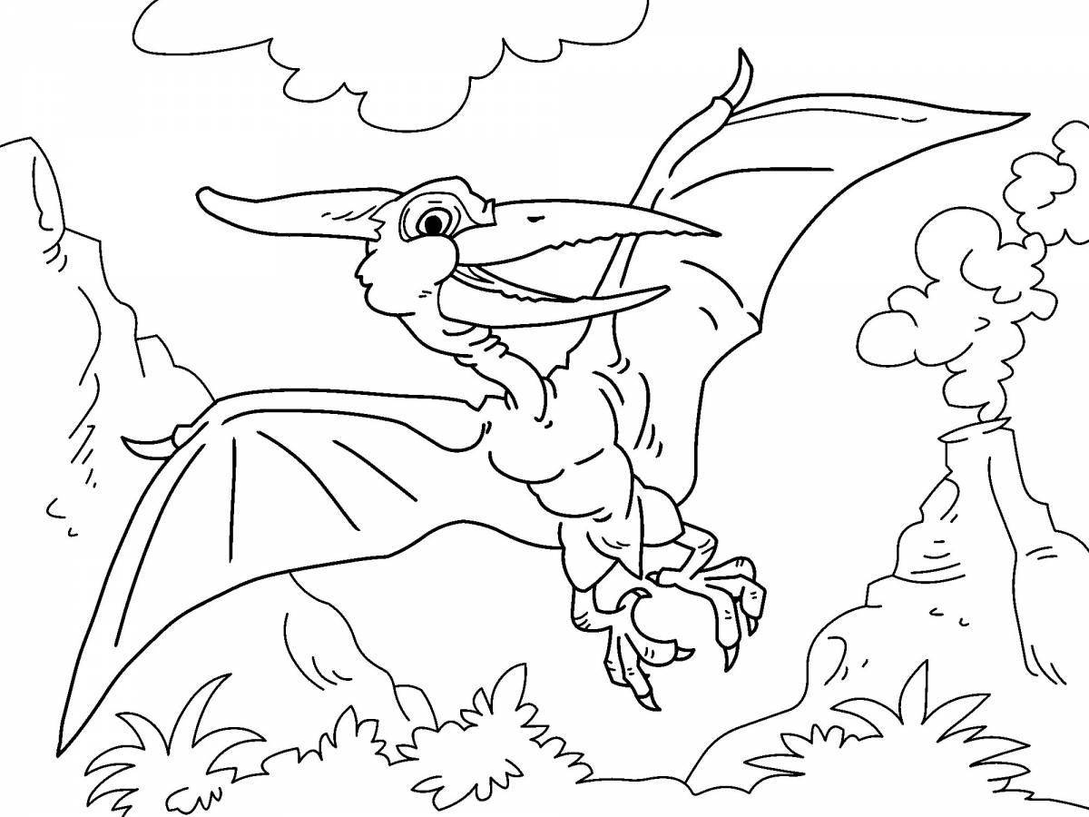 A wonderful pterodactyl coloring book