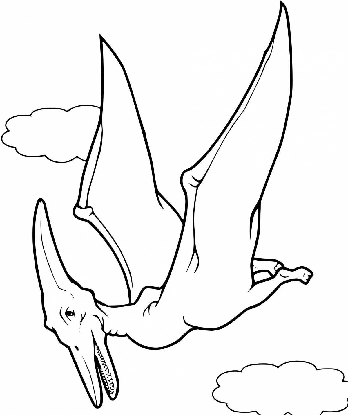 Coloring book bold pterodactyl