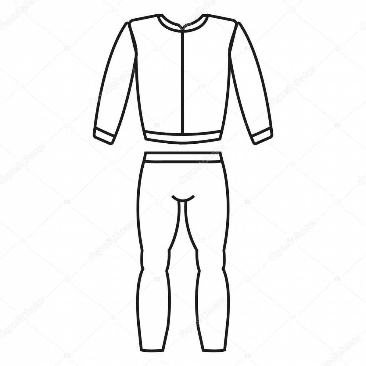 Playful tracksuit coloring page