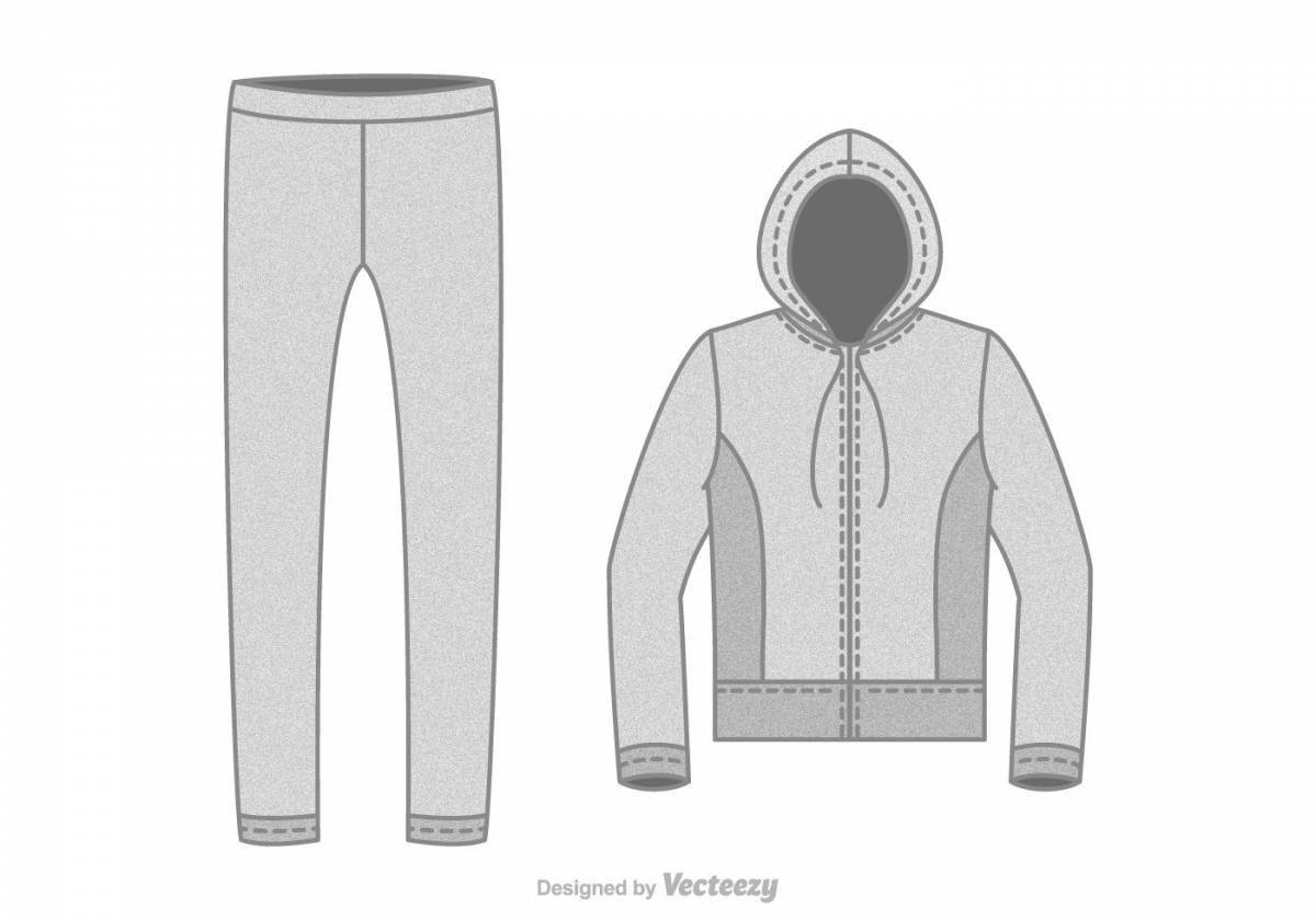 Coloring page stylish tracksuit
