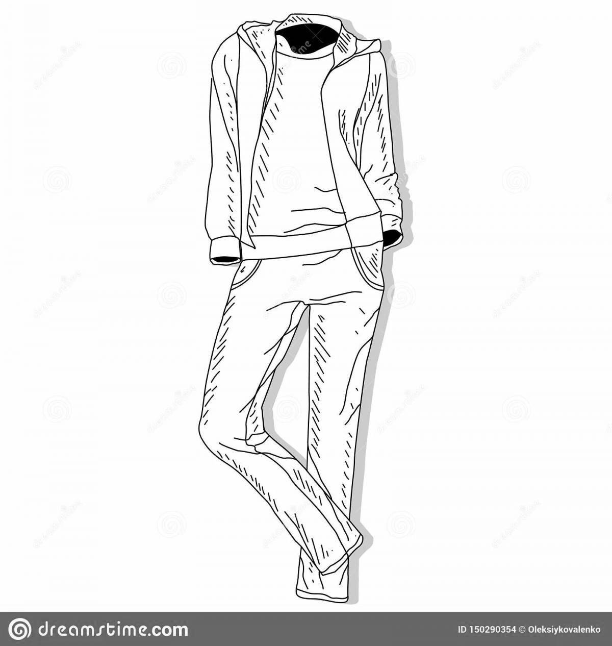 Coloring page fashion tracksuit