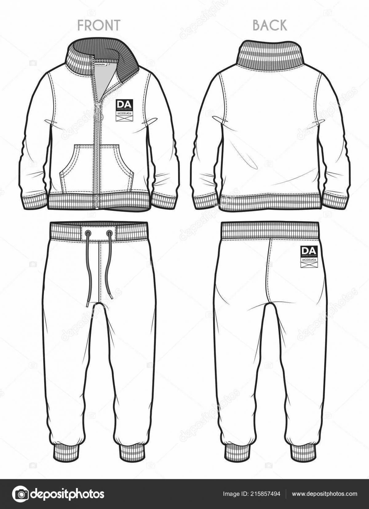 Innovative tracksuit coloring page