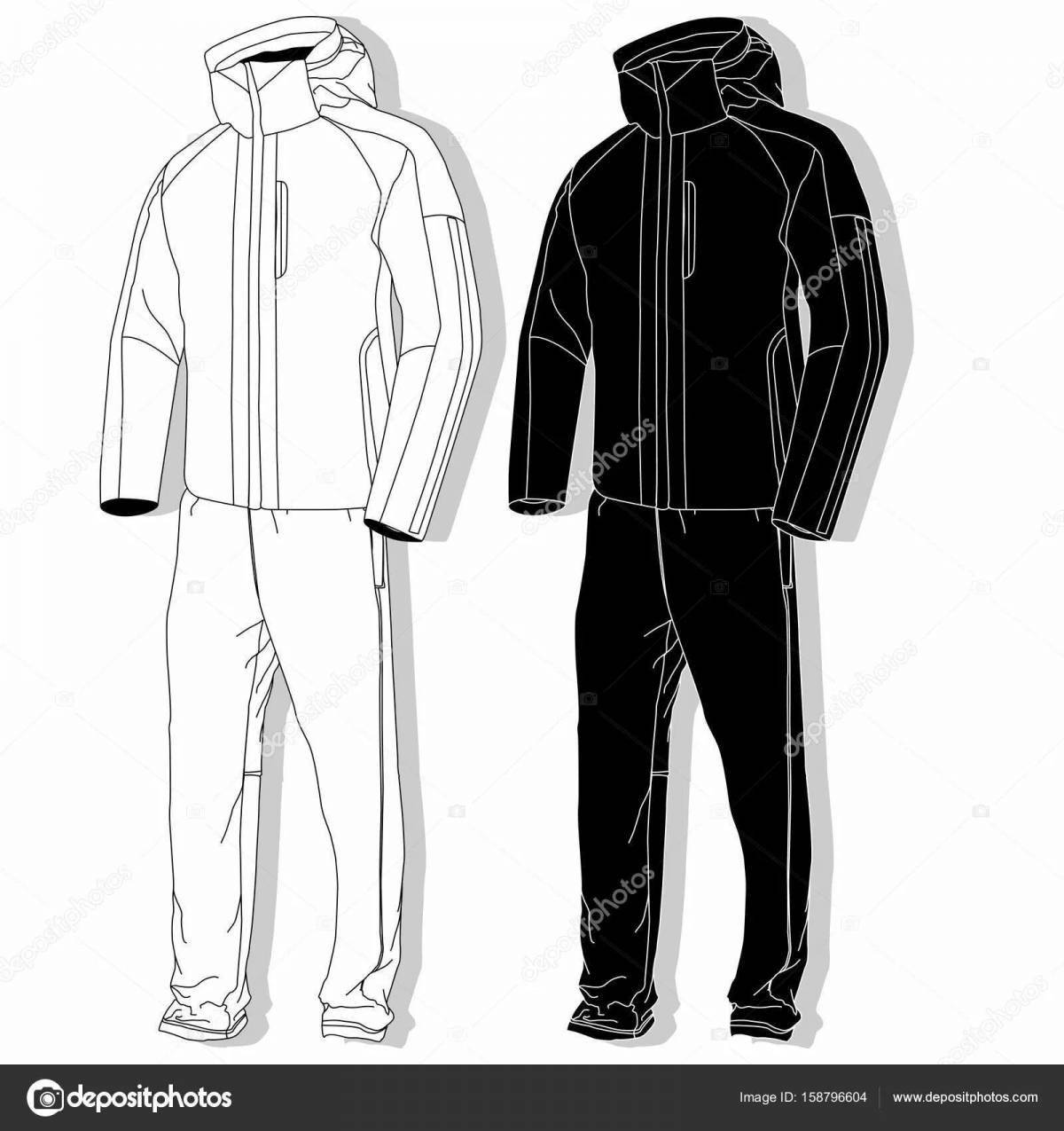 Coloring page funny tracksuit