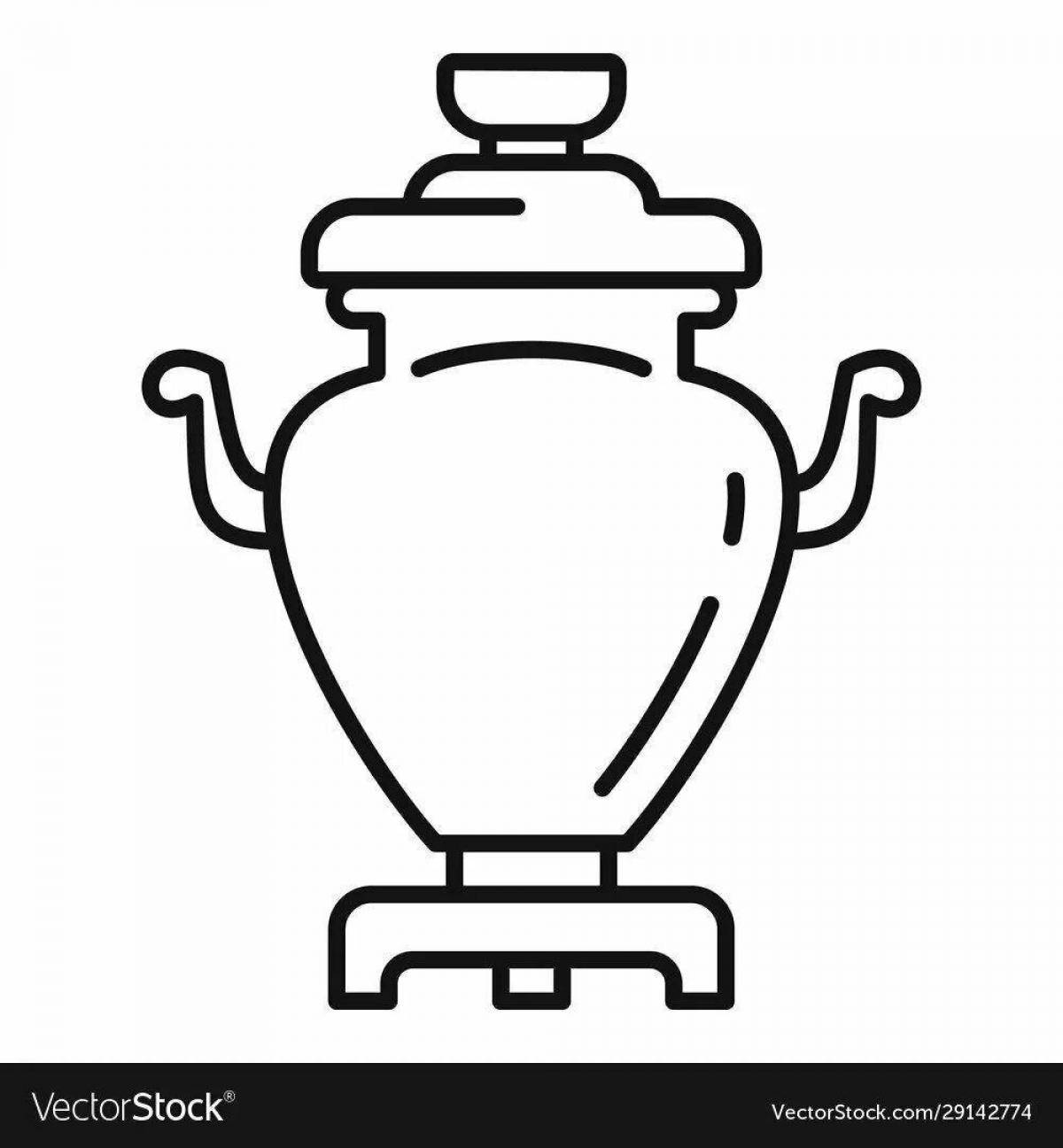 Exquisite samovar coloring page