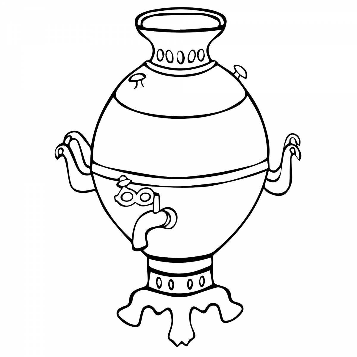 Amazing drawing of a samovar