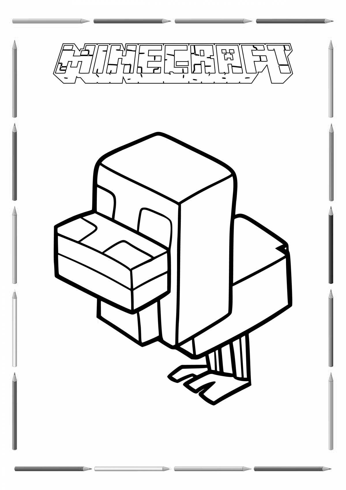 Creative minecraft bunny coloring page