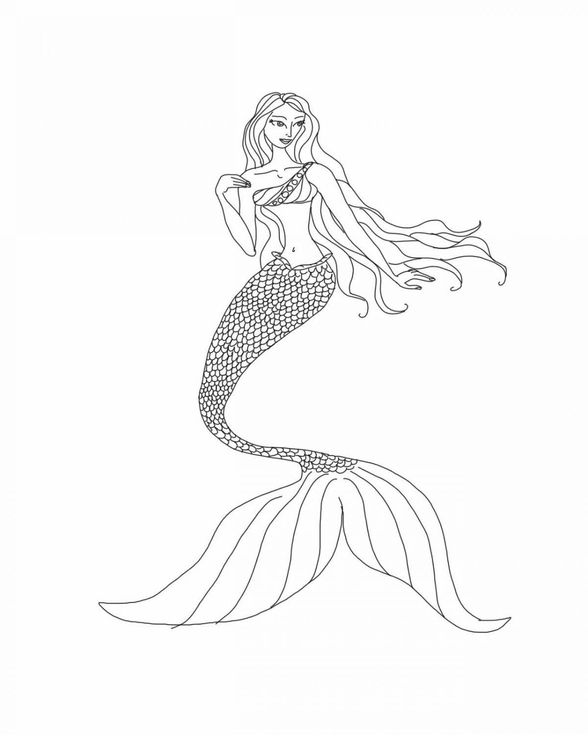 Fancy mermaid coloring book