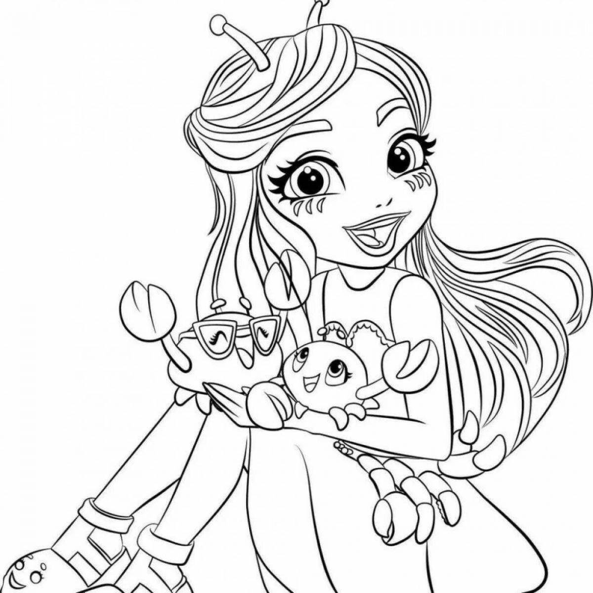 Animated mermaid coloring page