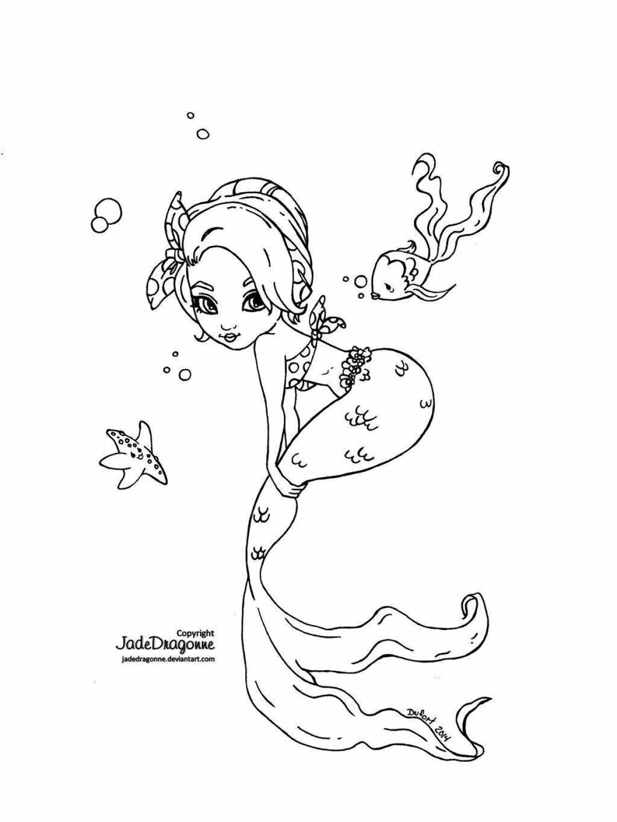 Violent mermaids coloring page