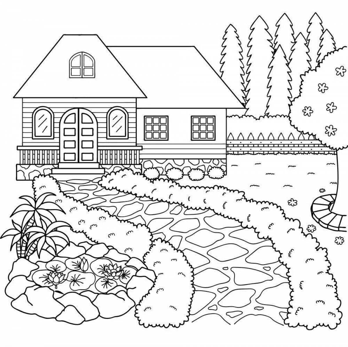 Coloring live country house