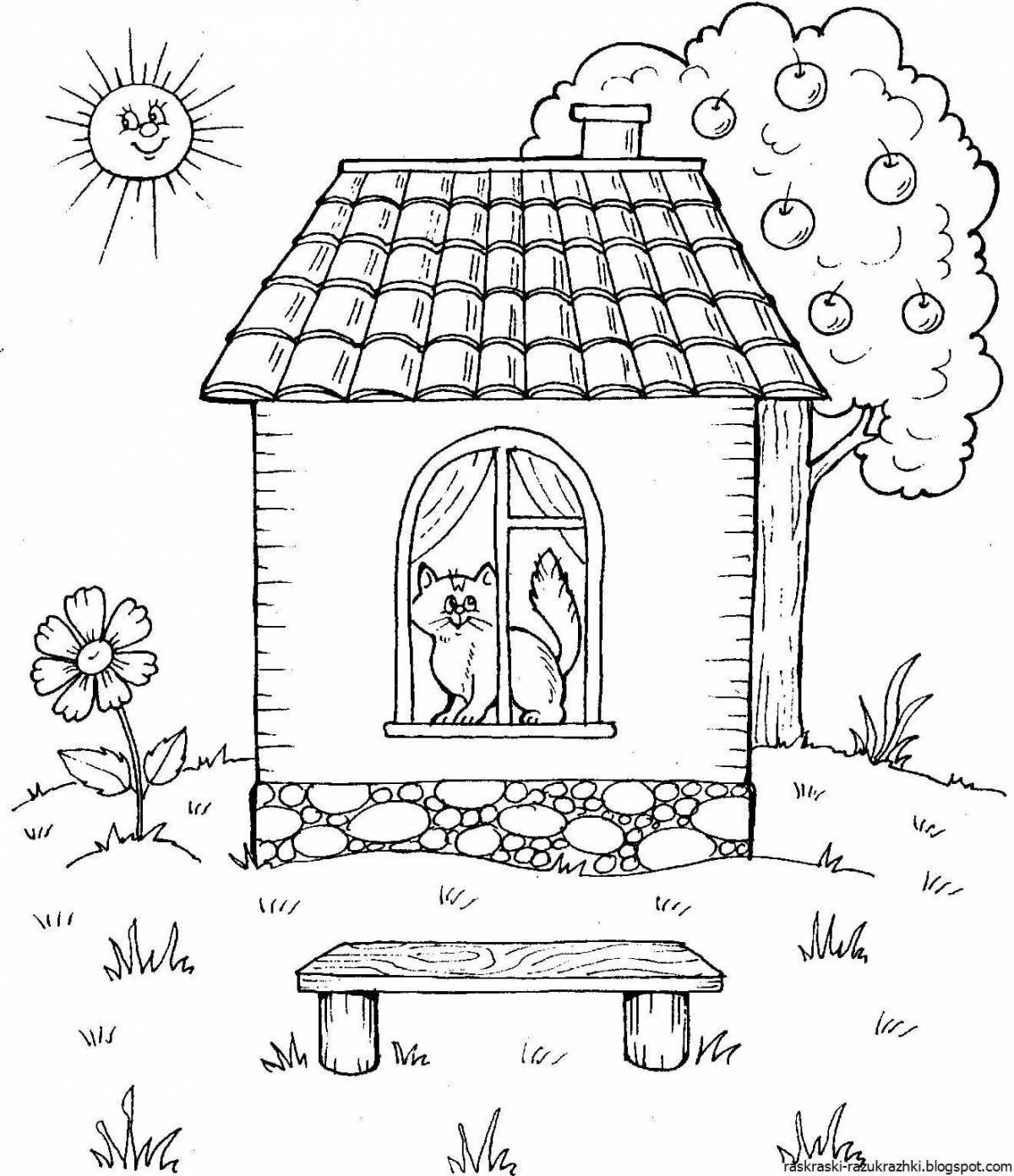 Coloring page grandiose country house
