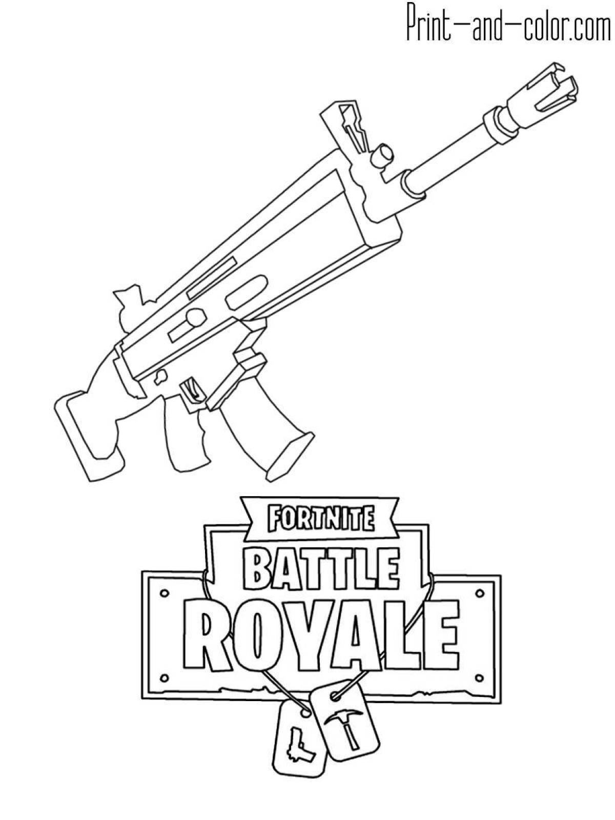 Vibrant fortnite weapon coloring page