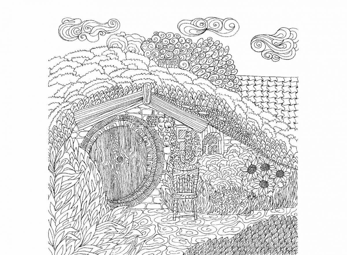 Peaceful journey coloring page