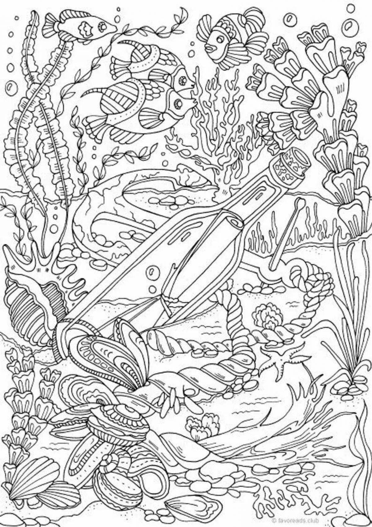Stimulating travel coloring page
