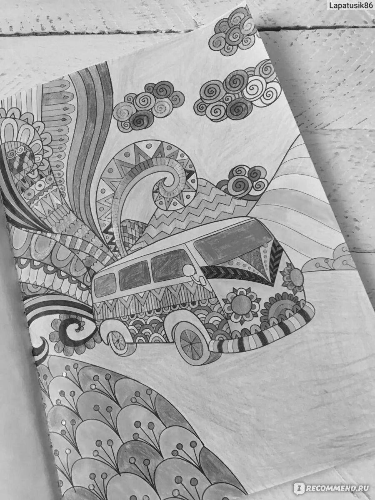 Exotic travel coloring page