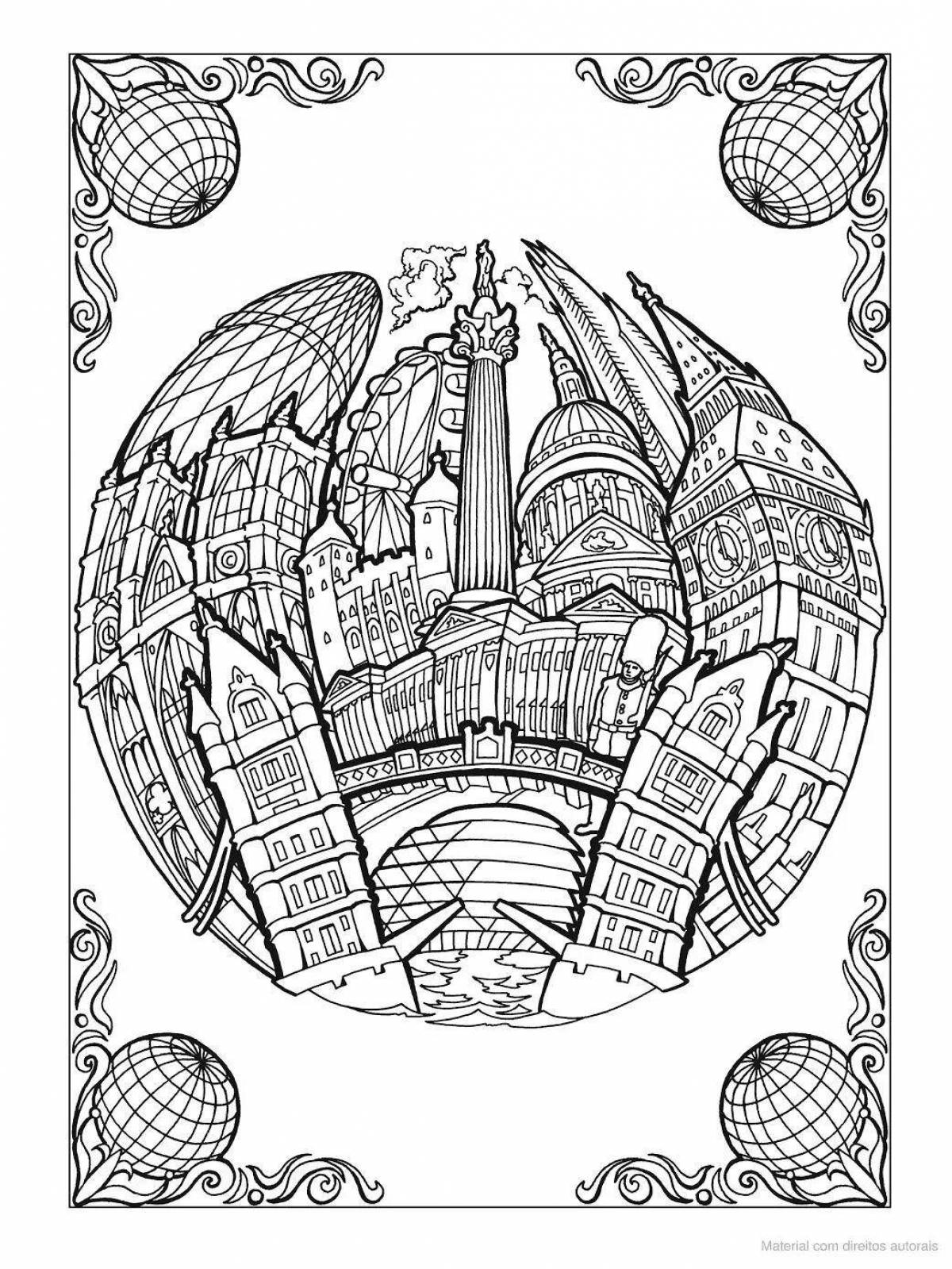 Hypnotic journey coloring page