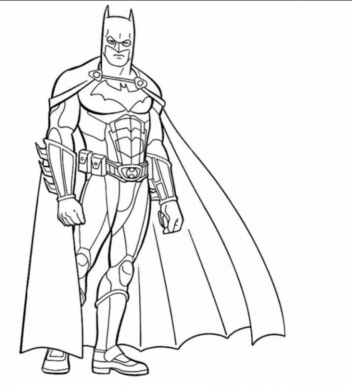 Colorful dark knight coloring page