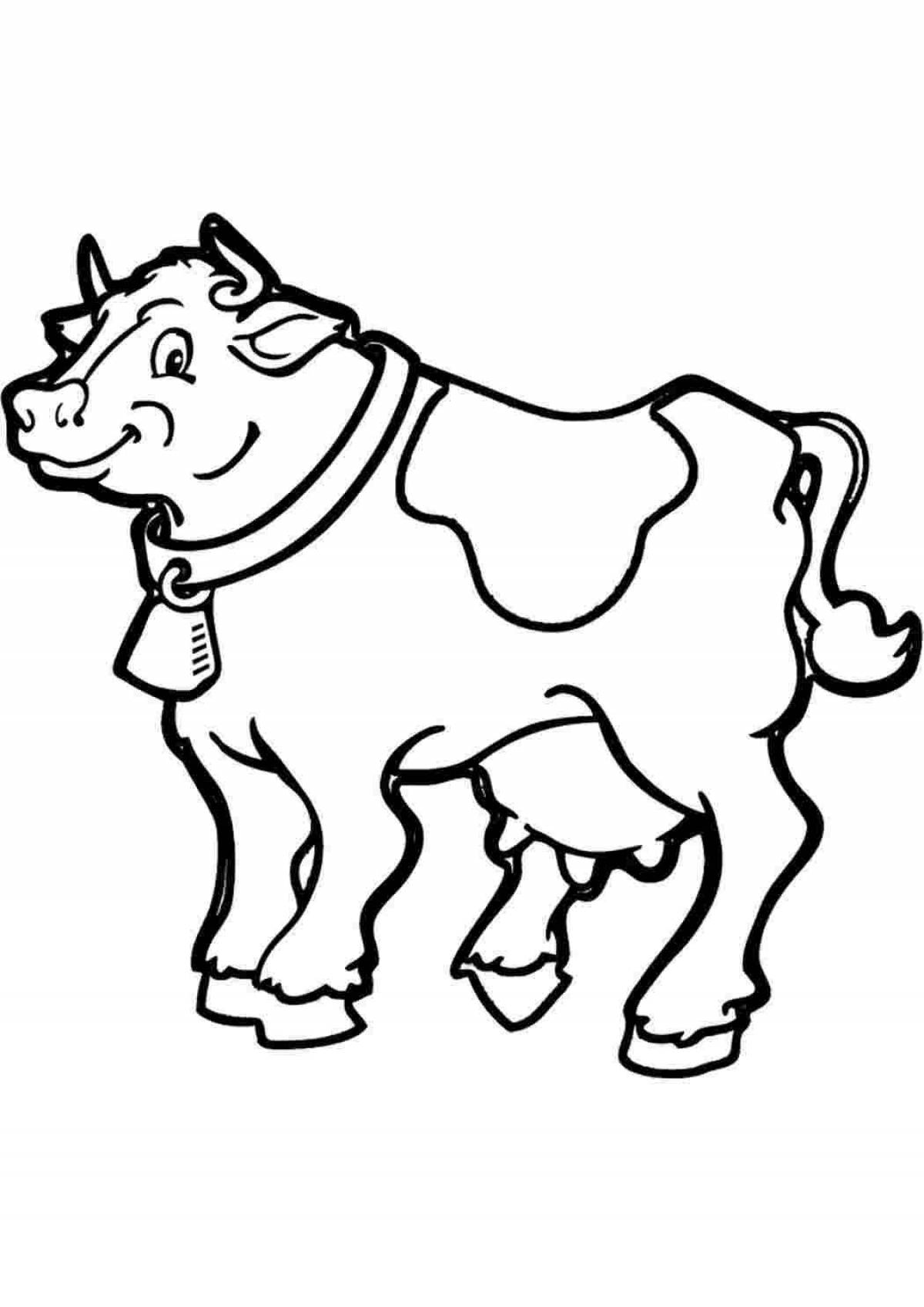 Coloring bright yellow cow