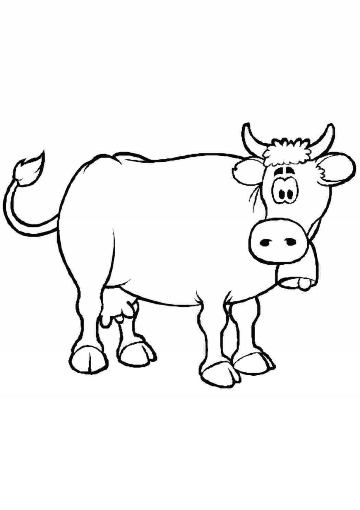 Coloring page festive yellow cow