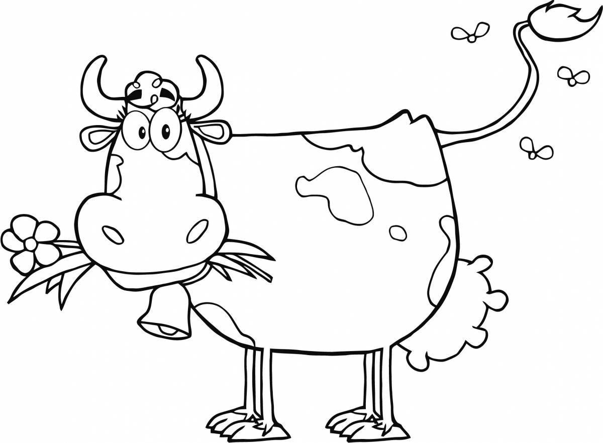 Coloring page wild yellow cow
