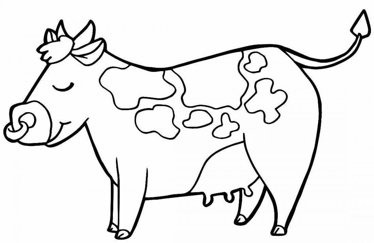 Amazing yellow cow coloring book