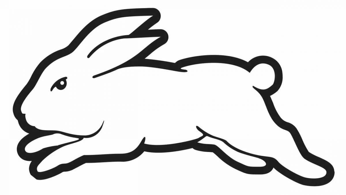 Coloring book happy running hare