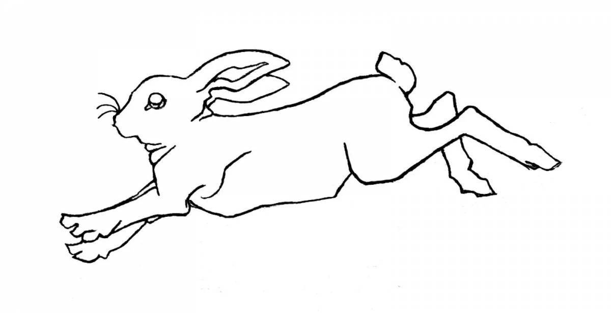 Coloring book shining running hare