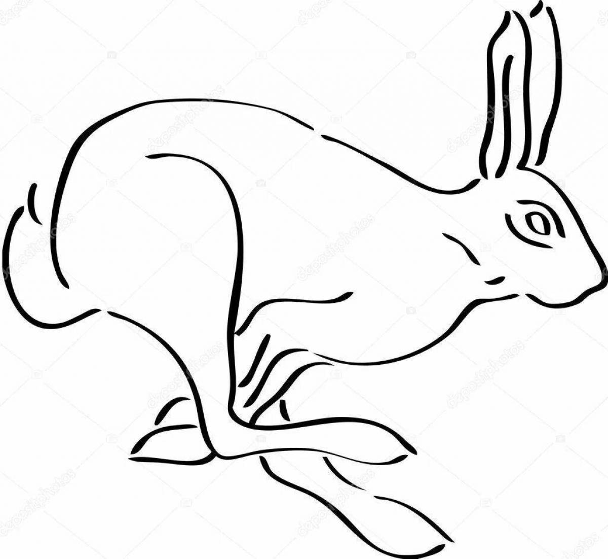 Coloring book shiny running hare