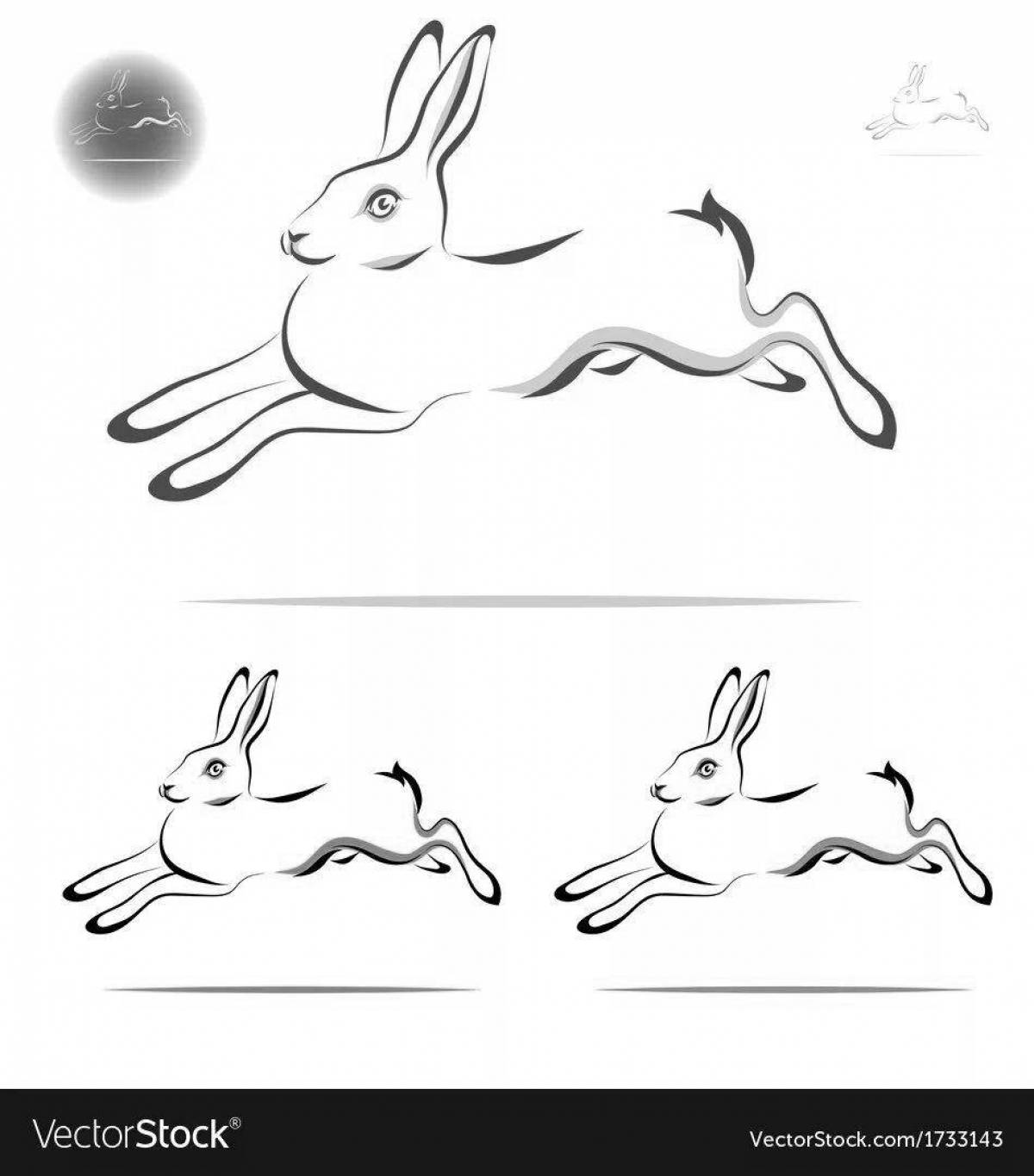 Coloring page nice running hare