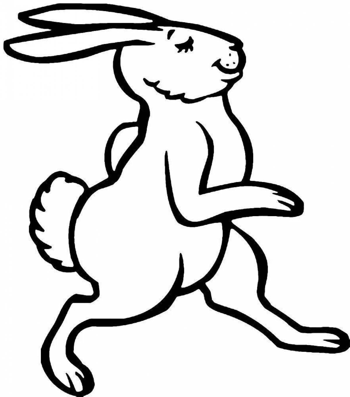 Изысканная раскраска «бегущий заяц»