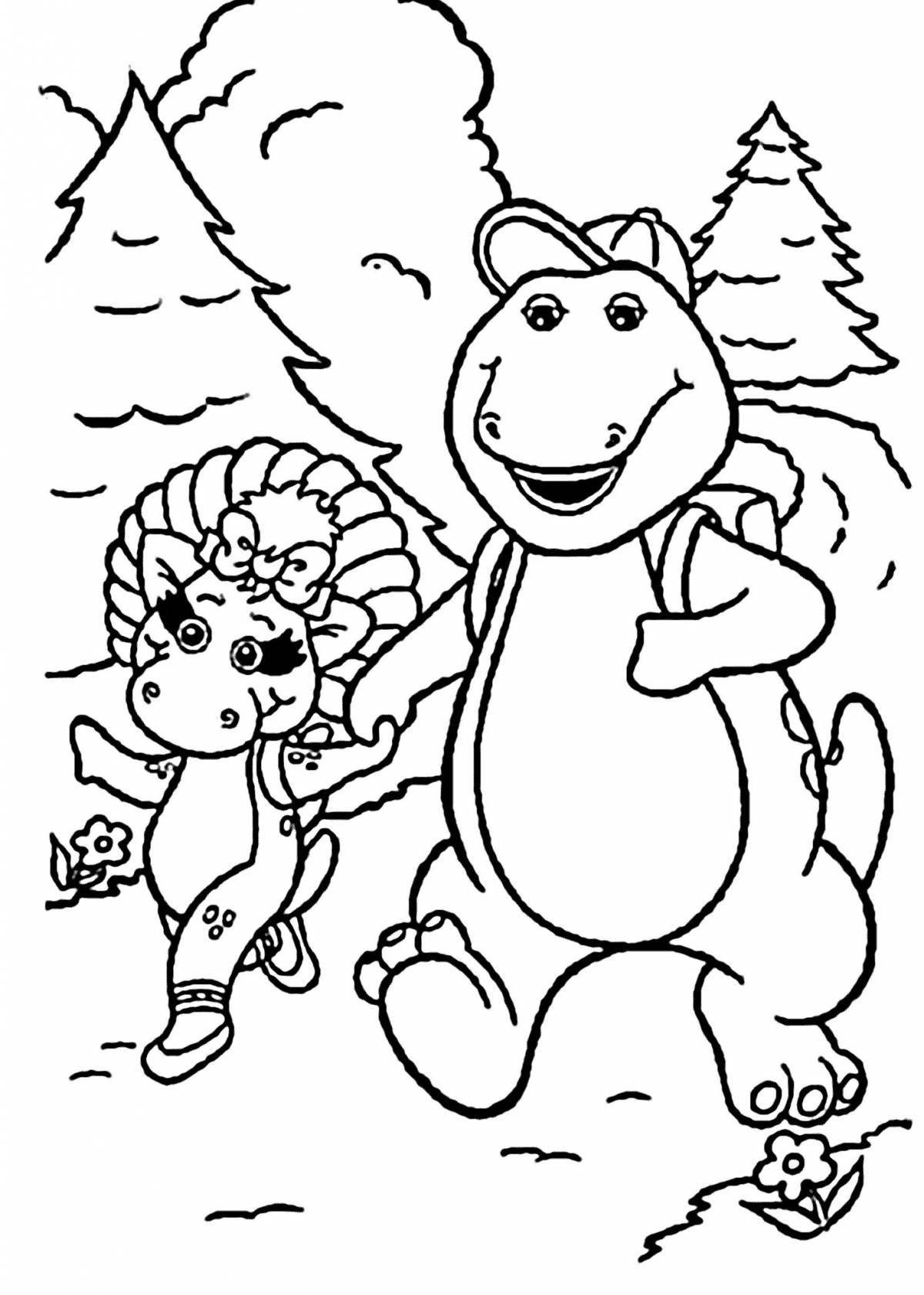 Barney's adorable bear coloring page