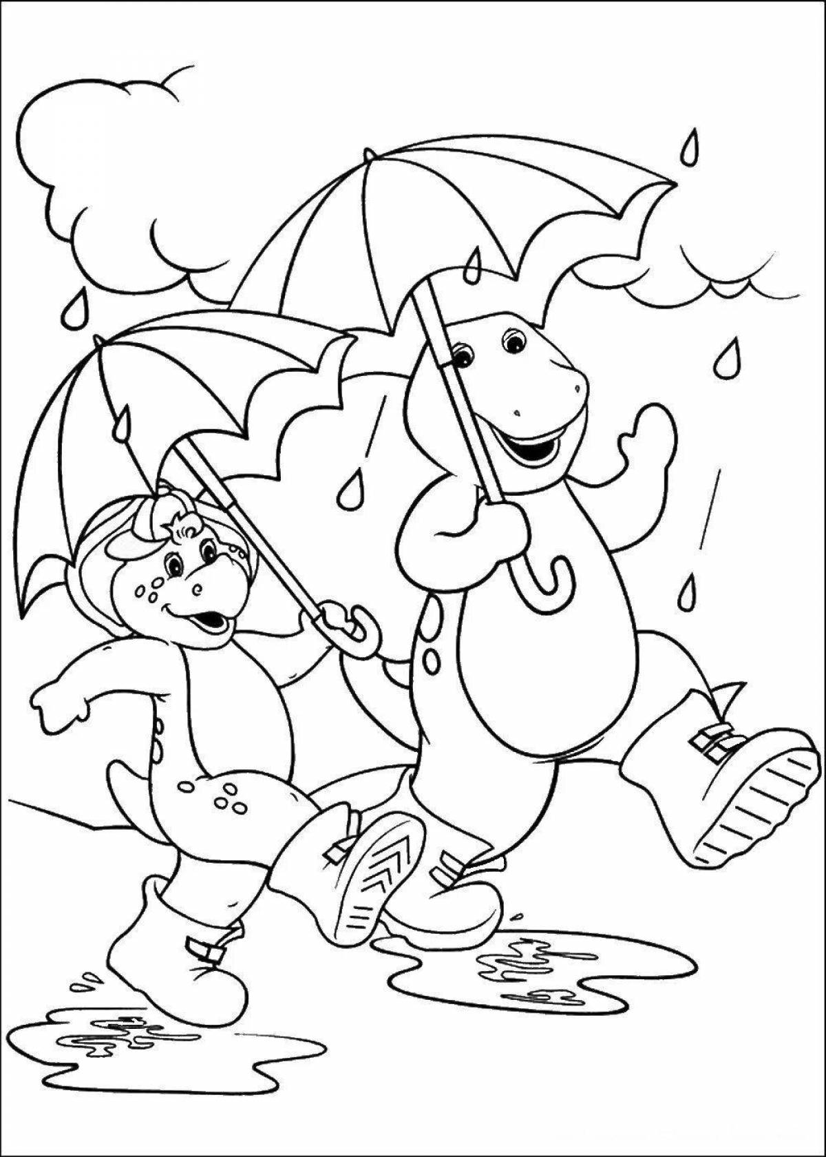 Barney wavy bear coloring page