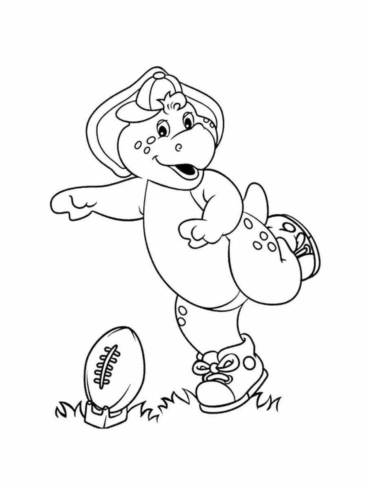 Barney's quirky bear coloring page