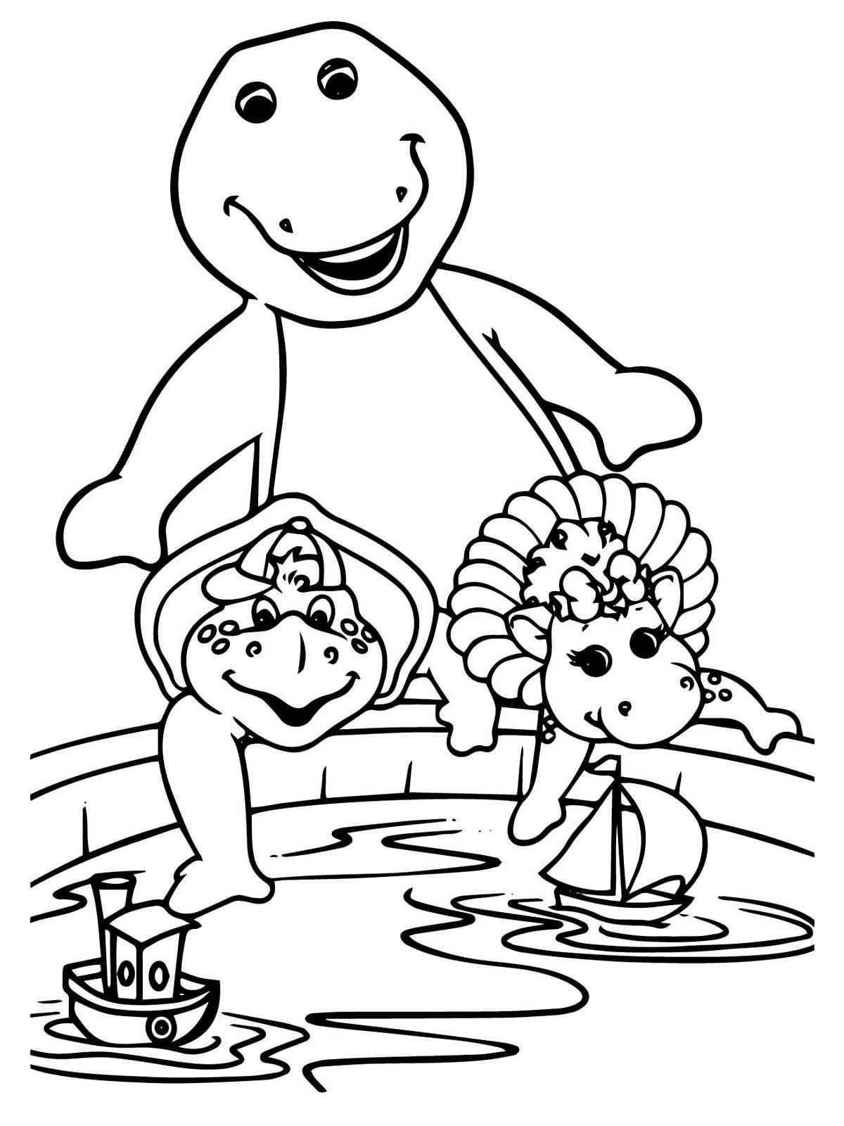 Barney bear coloring page