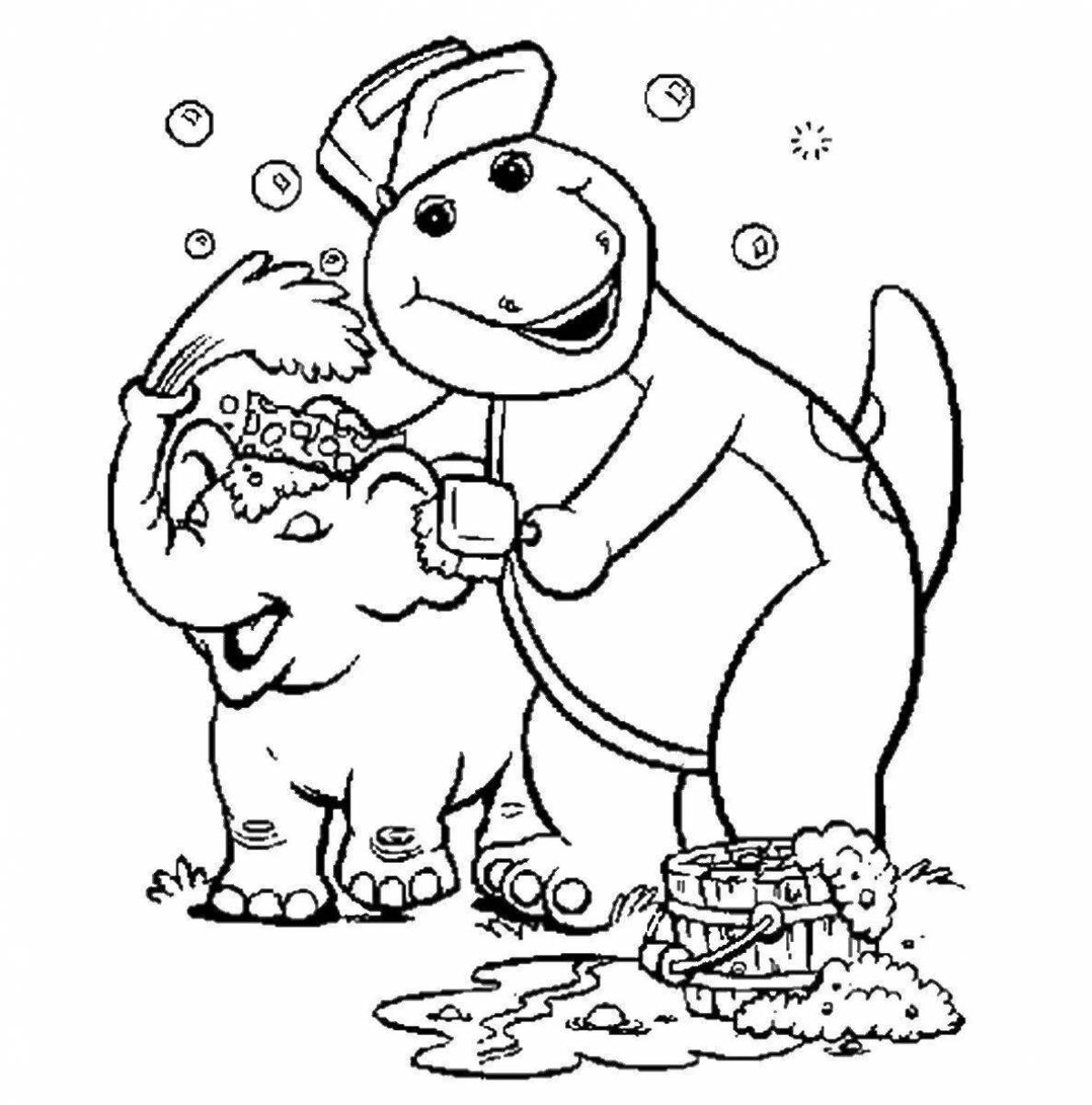 Cute barney bear coloring book