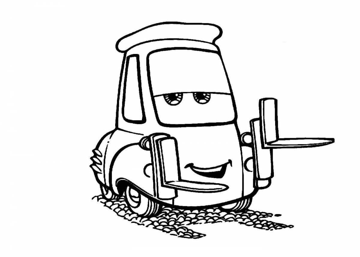 Colorful smart car coloring page