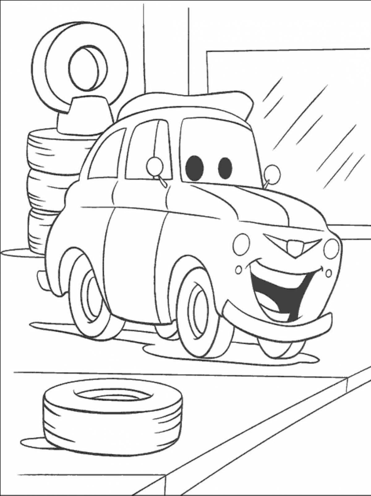 Coloring cute smart car