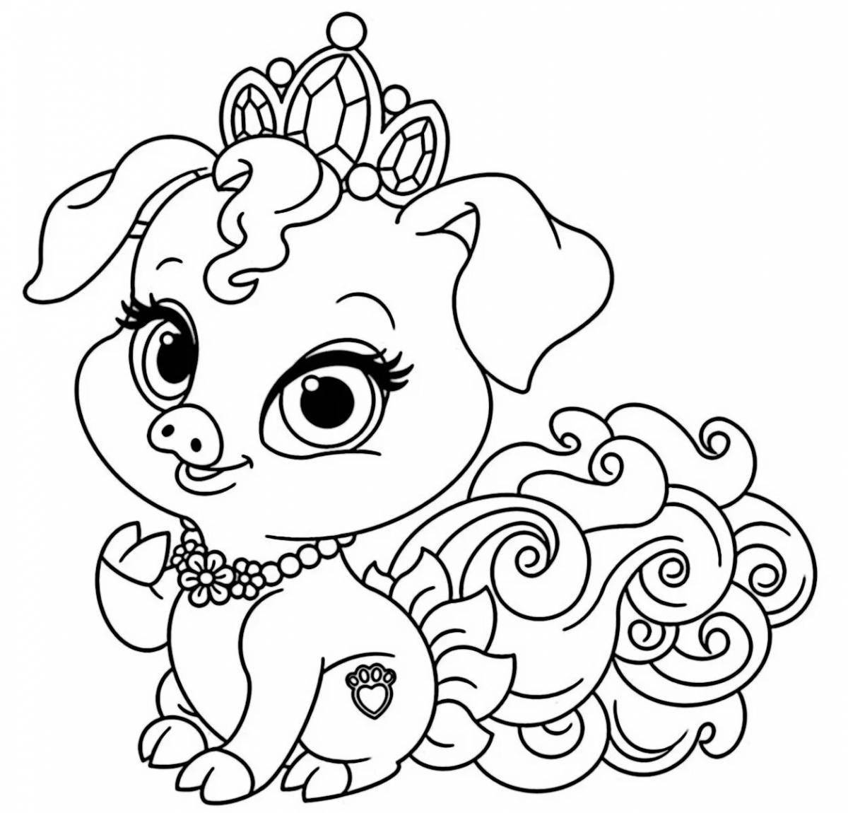 Radiant super pets coloring page