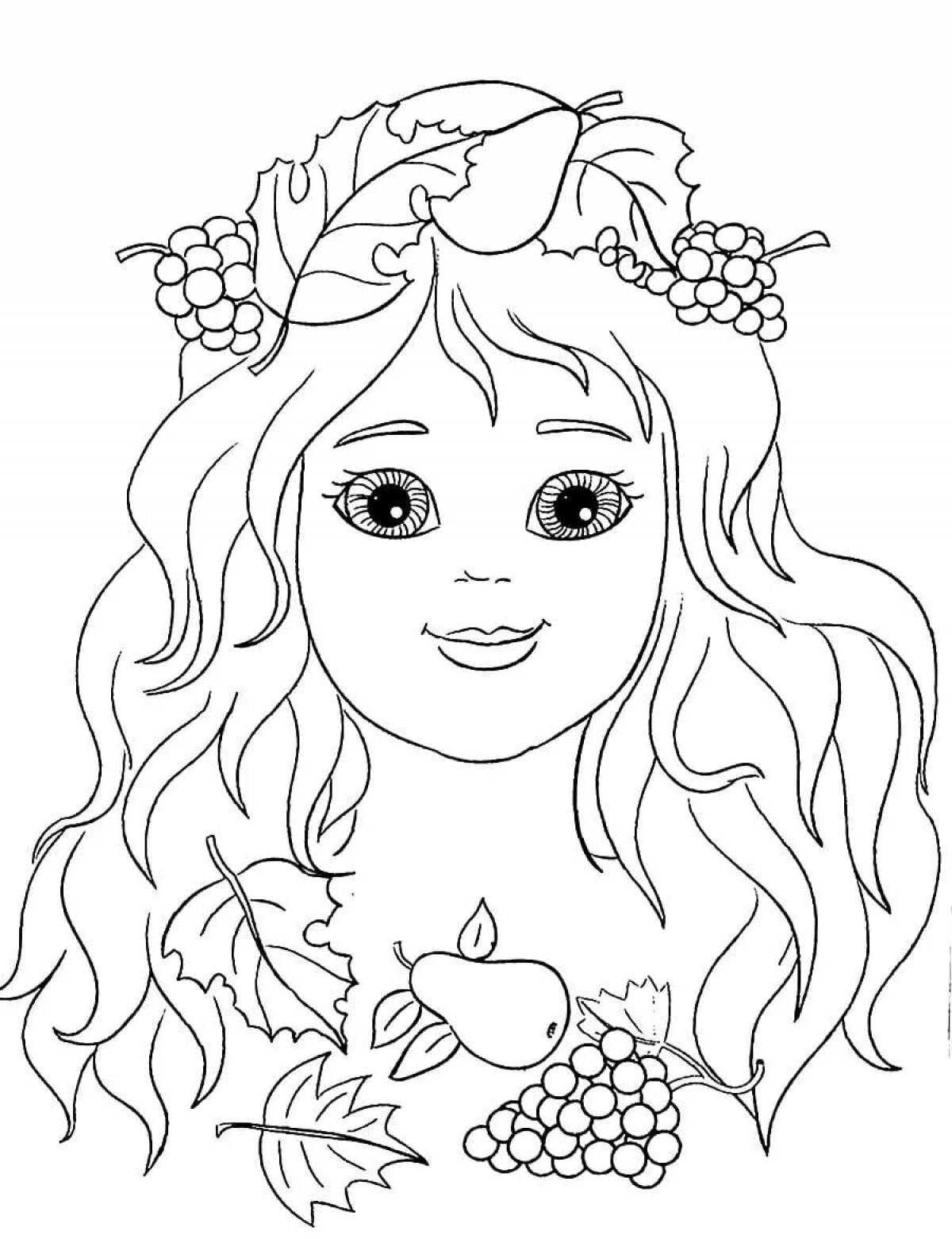 Sublime autumn girl coloring page