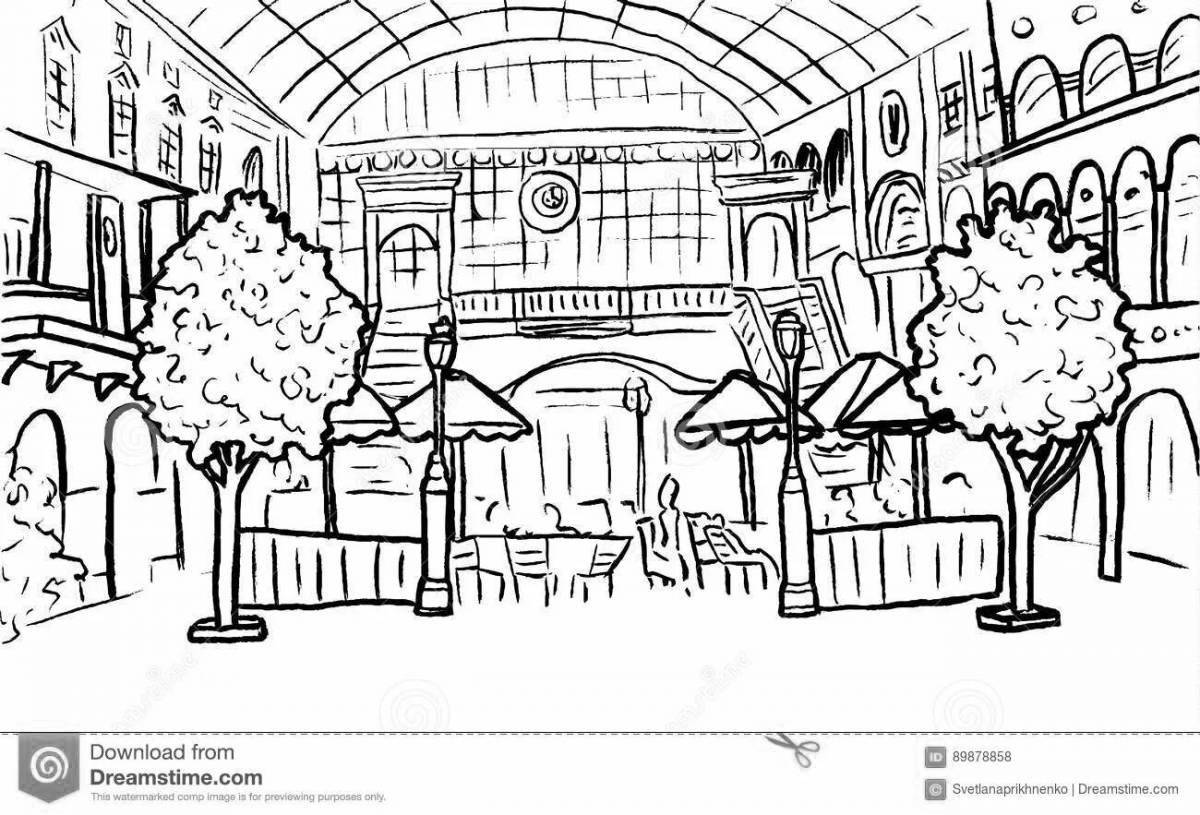 Coloring page holiday mall