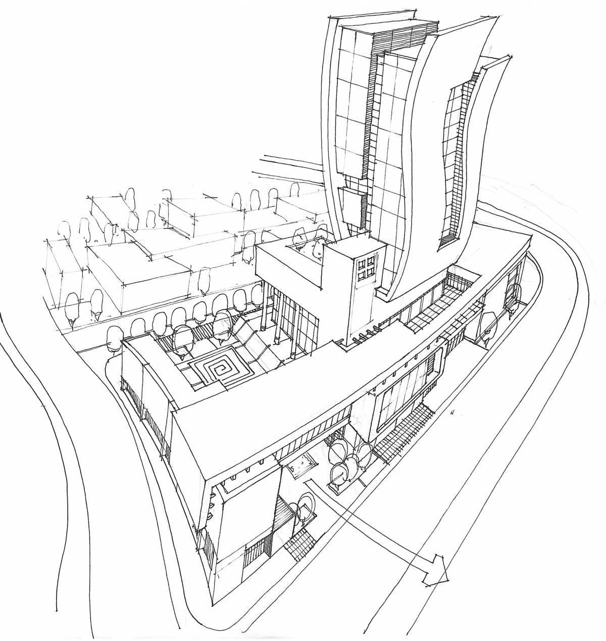 Playful mall coloring page