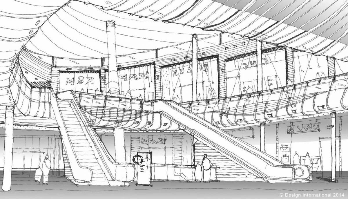 Coloring page majestic mall