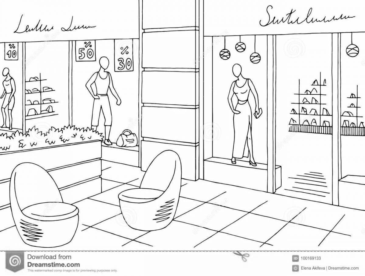 Coloring book shiny mall